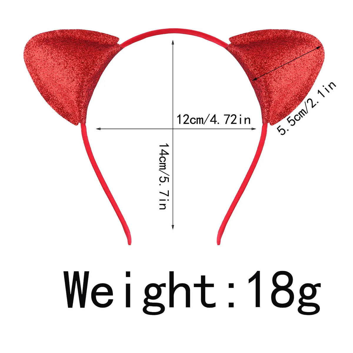 Cat ear headband hair pin for women in cloth with gradient stripe rainbow and leopard print colour options