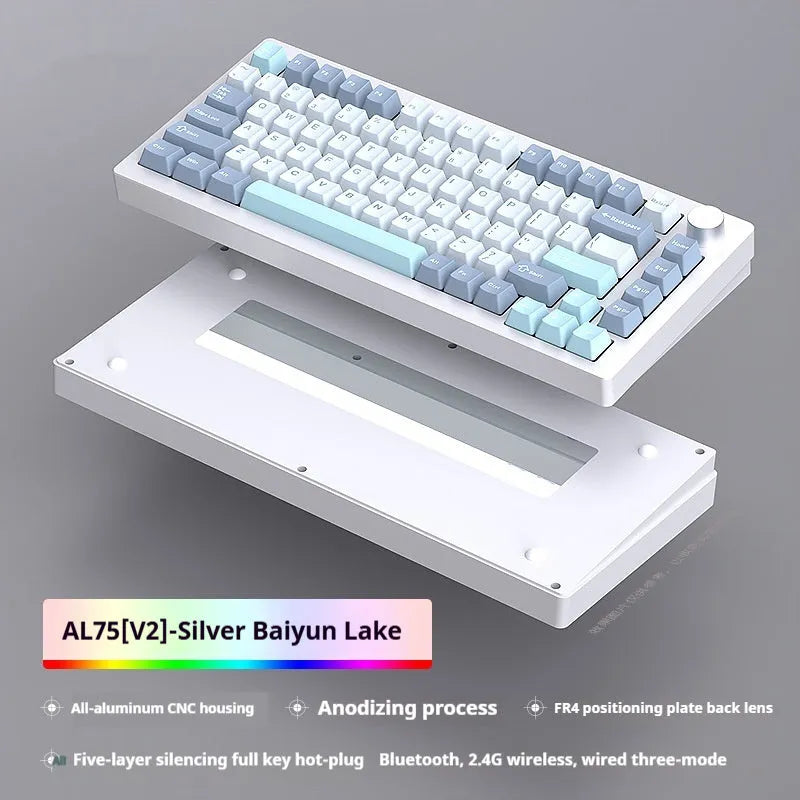 Heiji Snake aluminium mechanical keyboard kit with key puller and switch puller on a desk