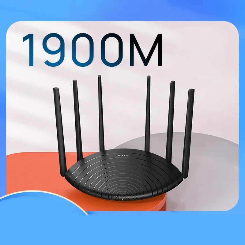 TL-WDR7661 gigabit wireless router with AC1900 dual-band Wi-Fi and compact black design