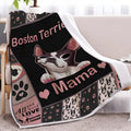 High weight soft warm dog themed lamb wool blanket in pink on sofa