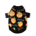 Black dog sweater with orange pumpkin pattern for Halloween pet clothing