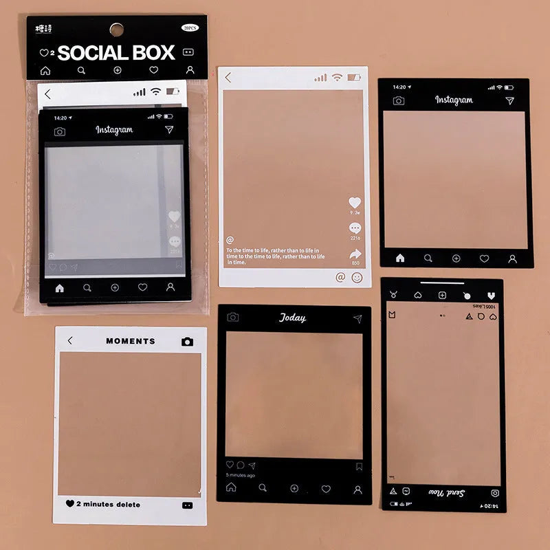 15 sheet retro frame sticker set with transparent PET backing for journal decoration