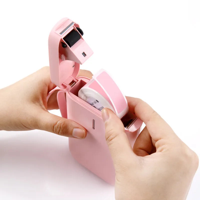 D11 Bluetooth handheld label printer in various colours with thermal paper