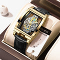 Business casual quartz watch stainless steel mesh strap 51mm dial coated glass mirror spiral crown