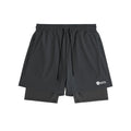 Men's quick drying zippered shorts in chemical fiber blend, Black Grey Dark Grey, sizes M to XXXL