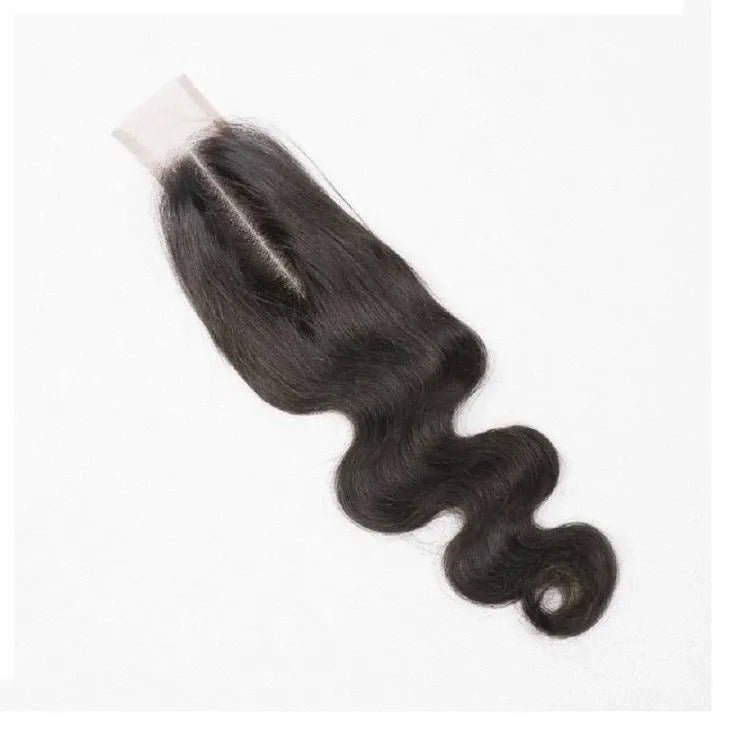 Natural colour straight human hair wig for women on a stand, showing lace front and long length.