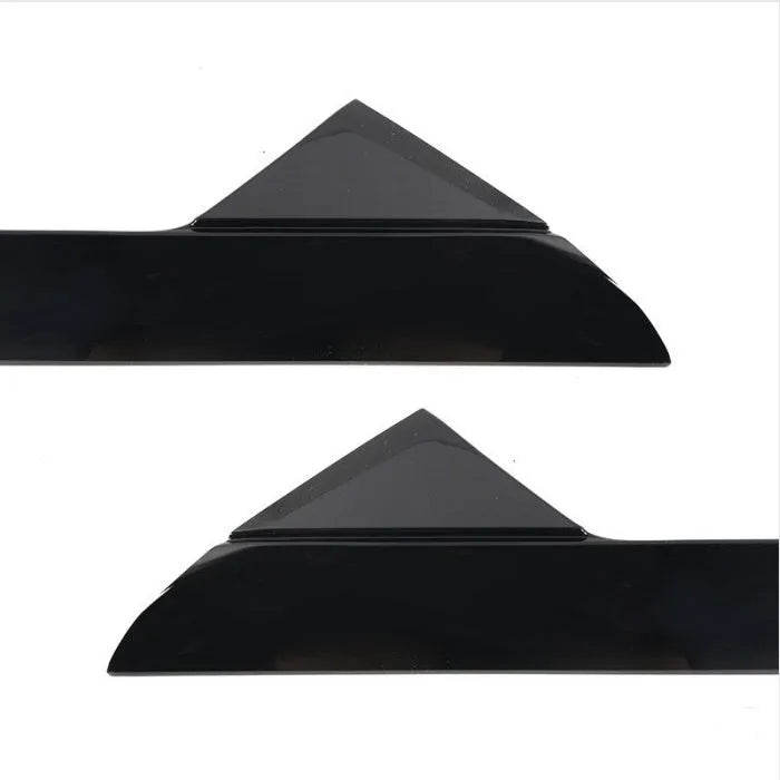 Black Ford front windshield decorative trim panel set, part numbers BB5Z-7803144-AA and BB5Z-7803145-AA.