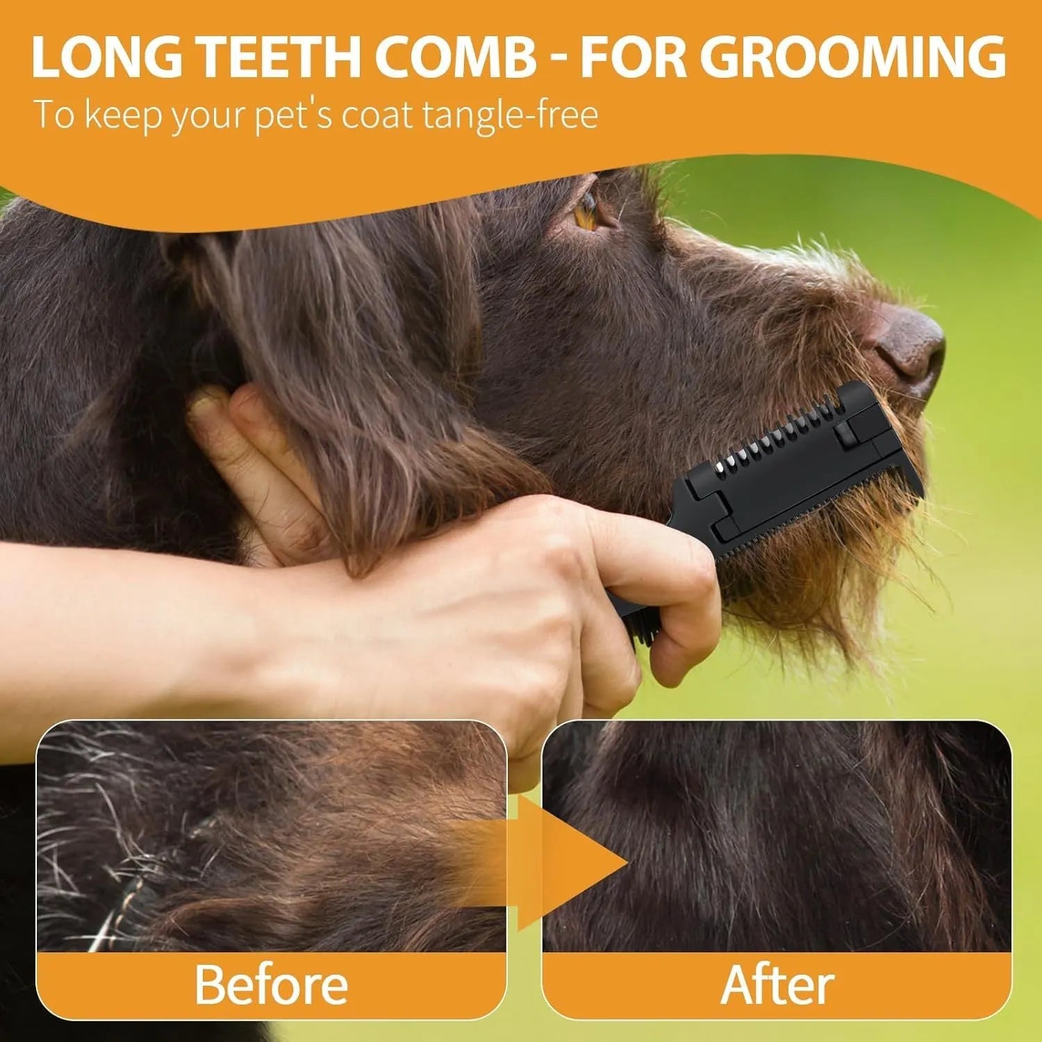 19cm dog and cat razor comb with detangling teeth and trimming blade plus 10 replacement blades