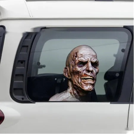3D zombie horror Avatar car window sticker, PET, 25cm x 23cm, left and right pair option for bumper or glass