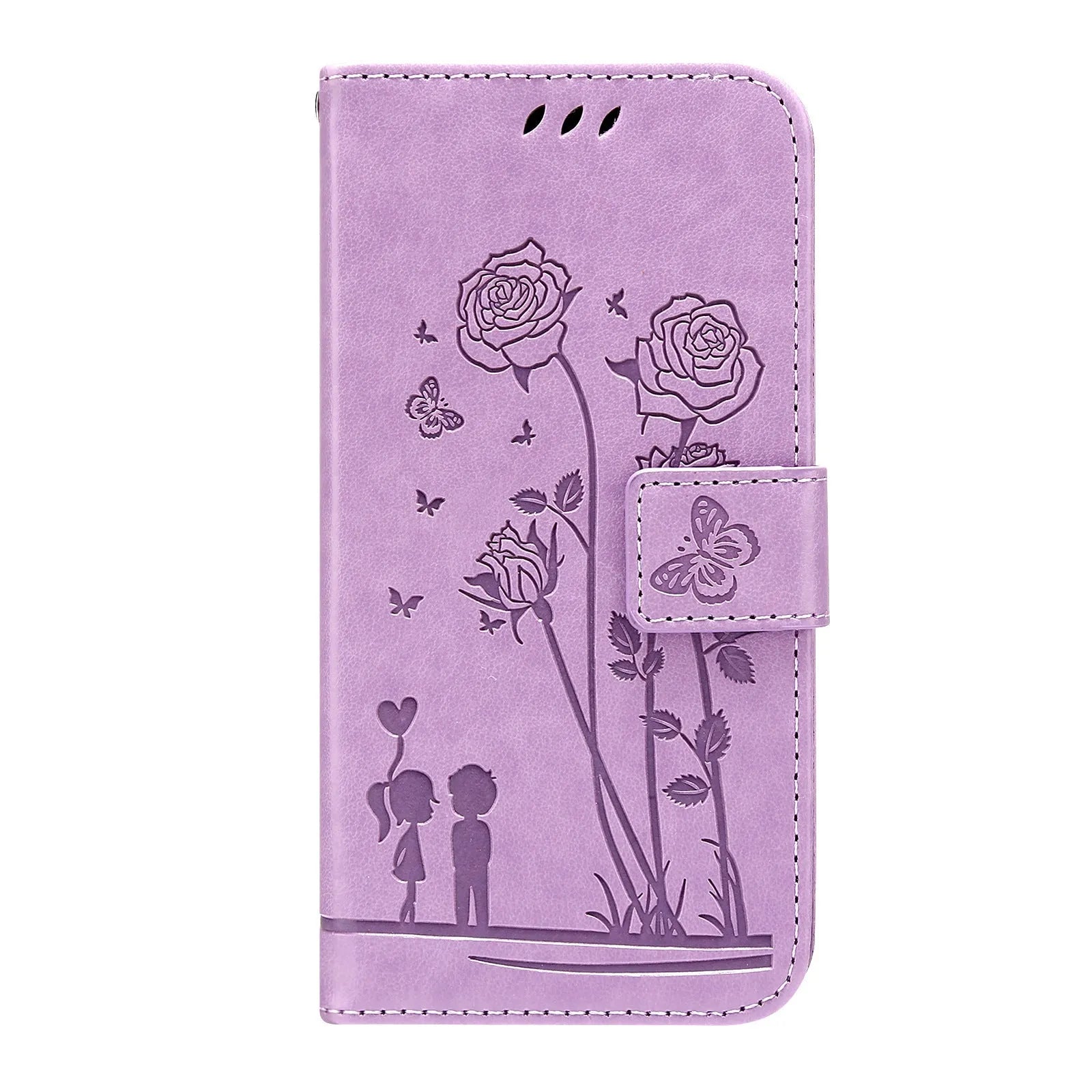 Flip mobile phone protection leather cover for Samsung S22 in gray with PU TPU construction