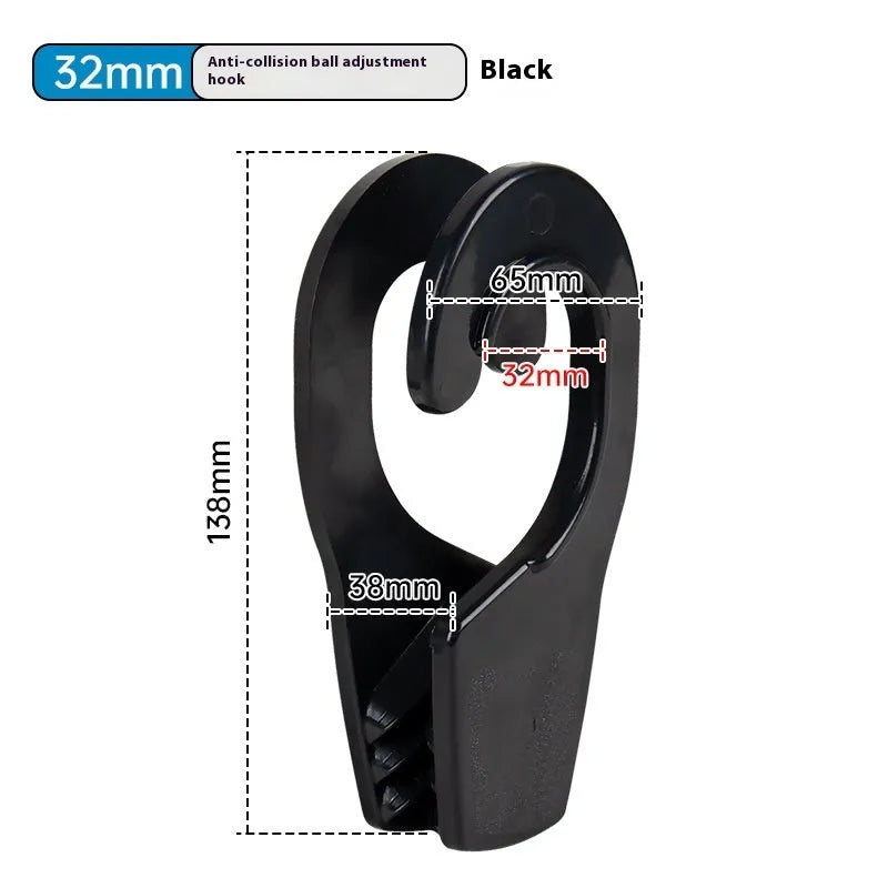 White ABS plastic marine anti-collision ball quick hook with two size options on display