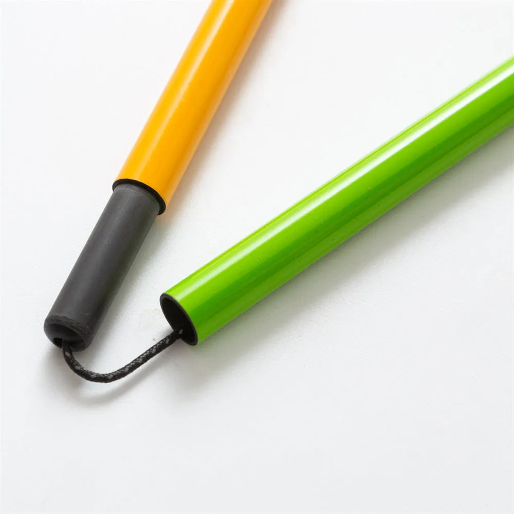 Ultralight high modulus carbon fibre five-section folding trekking pole in yellow, available in 110-130cm lengths