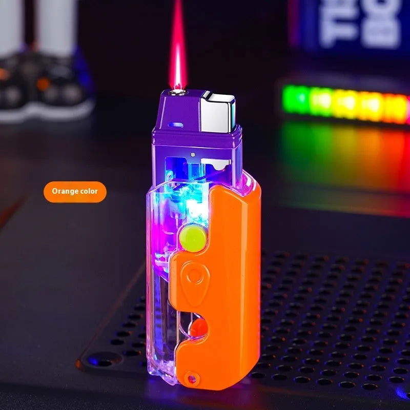 Colourful radish-shaped wind-resistant lighter in orange, purple or green with plastic construction