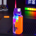 Colourful radish-shaped wind-resistant lighter in orange, purple or green with plastic construction