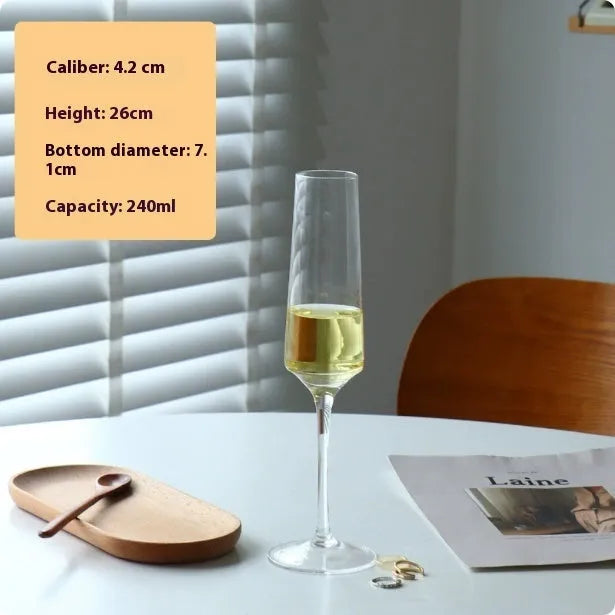 French design goblet champagne glass in crystal colour variations