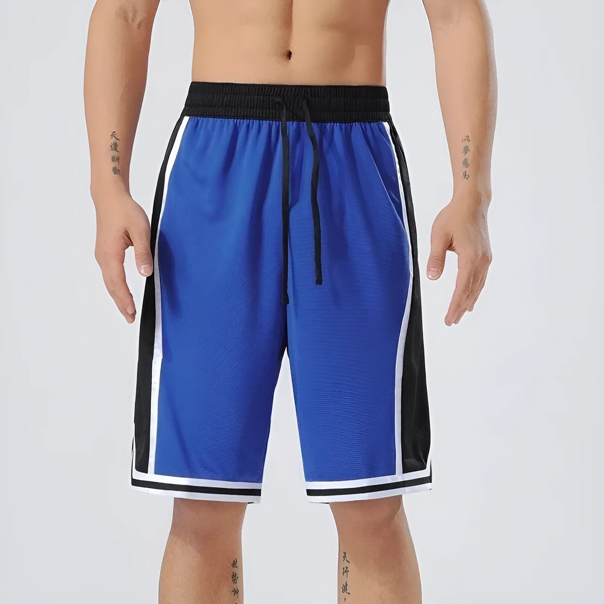 Men's polyester summer training shorts, straight leg, micro elasticity, sizes XS to 5XL, five colour options