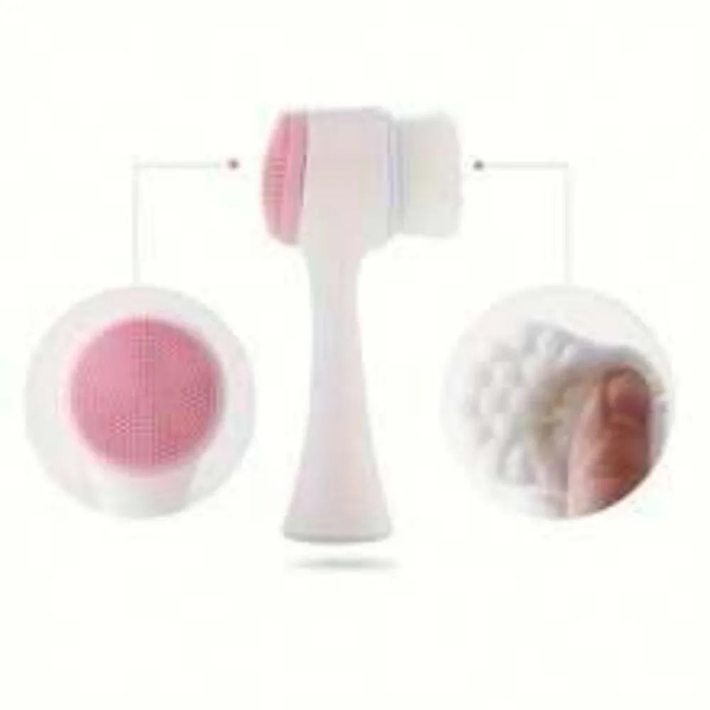 Blue handheld pet paw brush with nylon bristles for cleaning dog and cat paws.