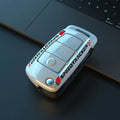 Carbon fibre style car key cover with reflective mirror for Japanese and South Korean automotive keys