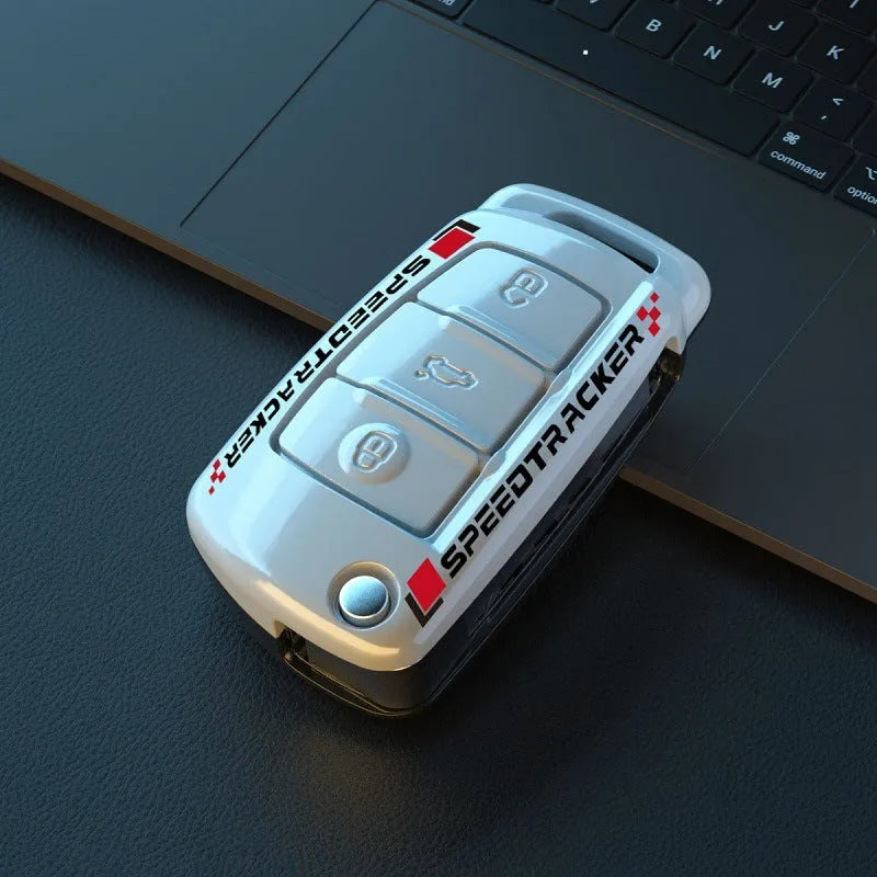 Carbon fibre style car key cover with reflective mirror for Japanese and South Korean automotive keys