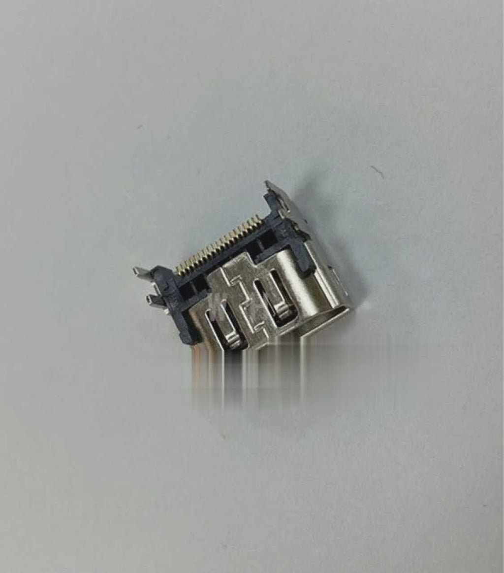 Silver metal HDMI host socket connector for panel mounting on gaming PC or AV equipment
