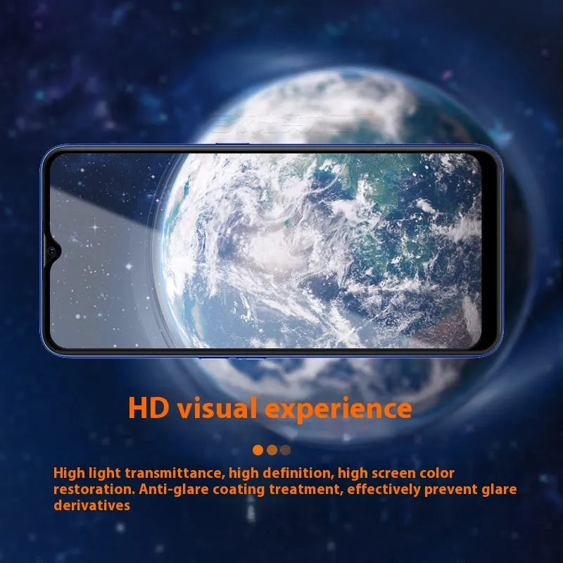 OPPO A9 2020 full screen tempered glass screen protector with black edges and anti-fingerprint coating