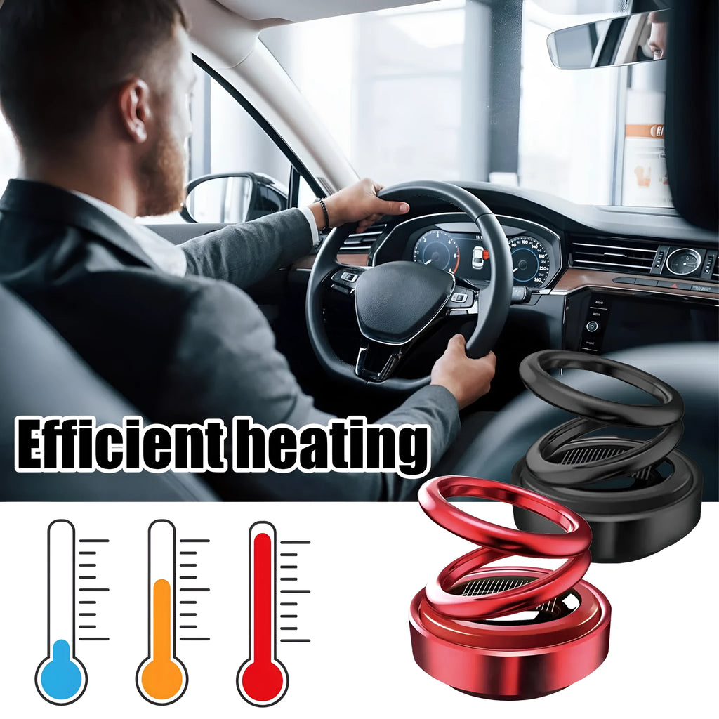 Black and red portable miniature vibration radiator measuring 5.1x6cm with fragrant tablet compartment