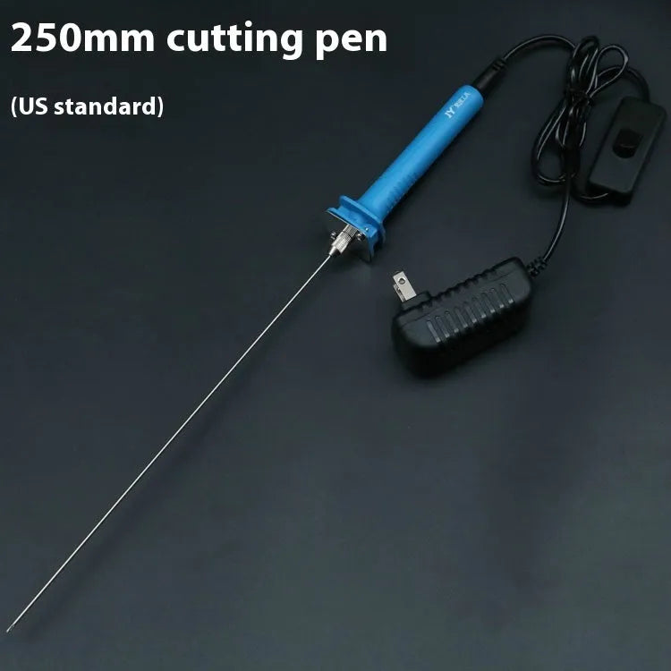 Blue plastic handle electric heating cutter pen for foam polystyrene cutting with power adapter