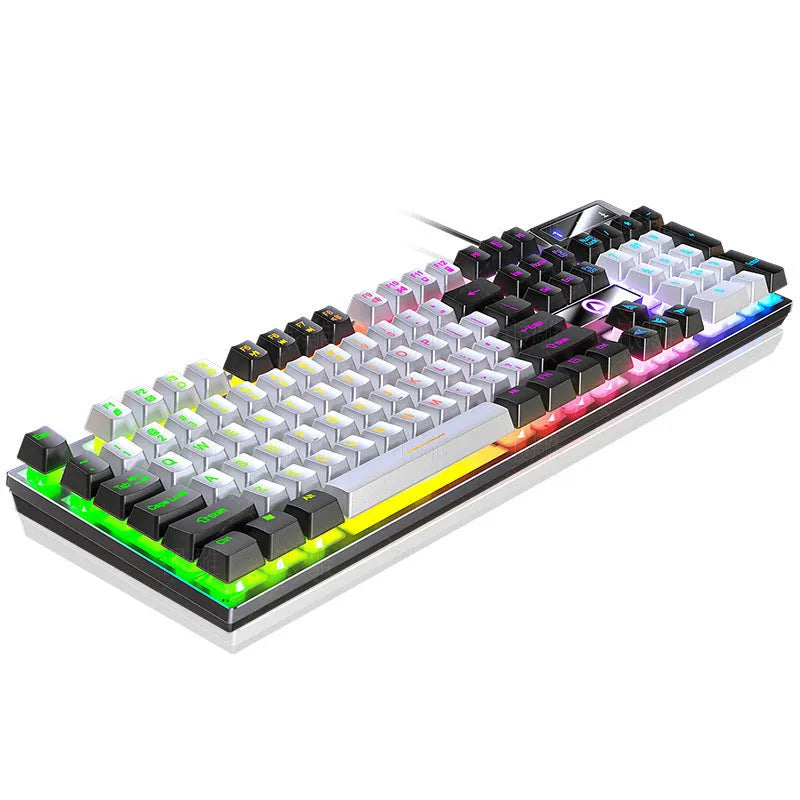 K500 wired gaming keyboard with luminous colour-matching backlight, ABS body, 435 x 130 x 25 mm, black grey mixed light