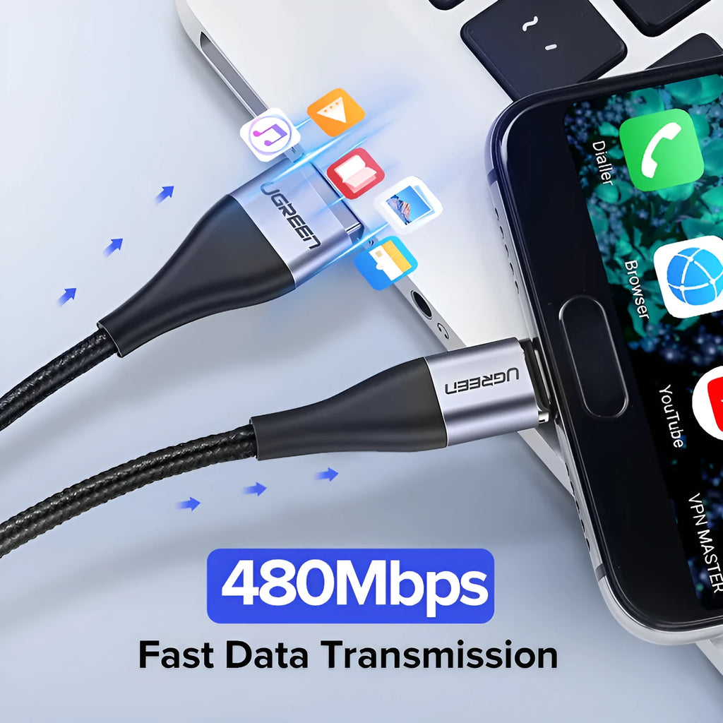 Magnetic charging cable 5m with Micro USB and Type-C plug options