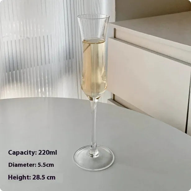French design goblet champagne glass in crystal colour variations