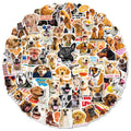 Pack of 100 Nordic style realistic dog facial expression stickers on sheets