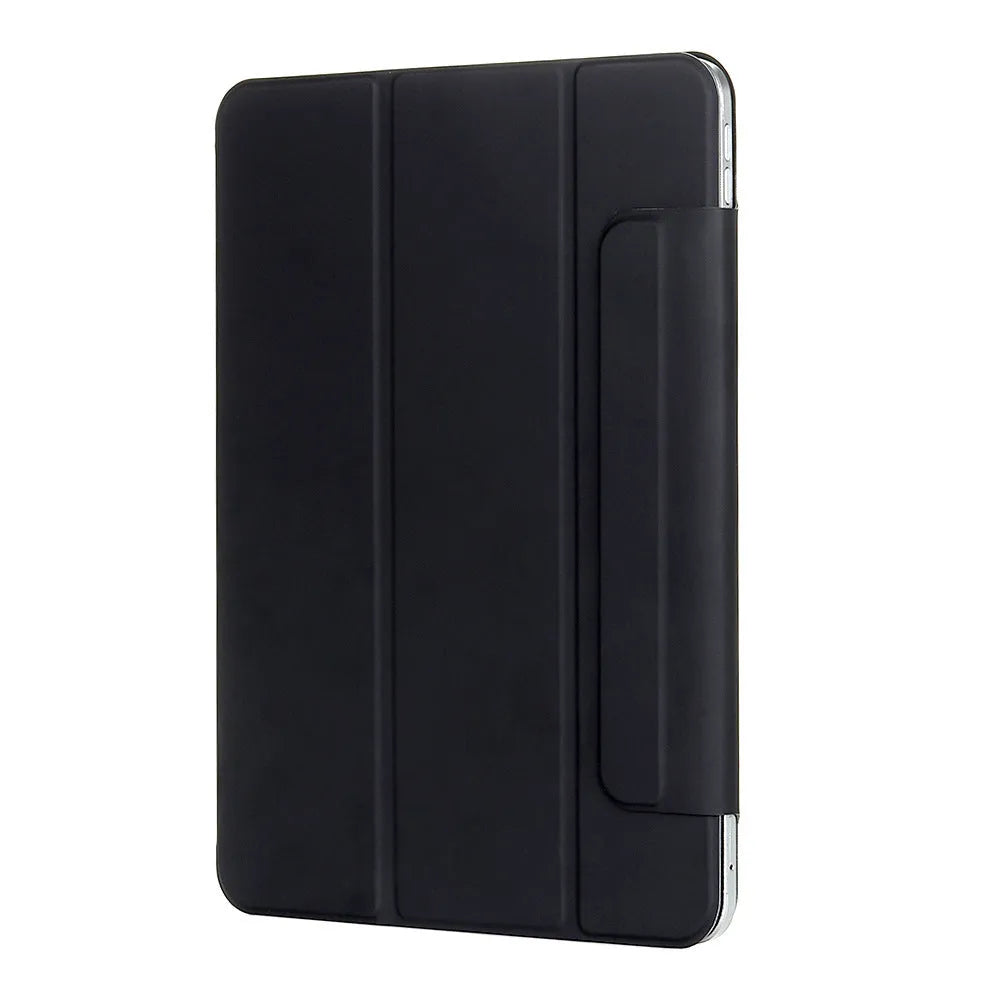 Leather tablet case with magnetic double-sided clip in clamshell style available in multiple colours