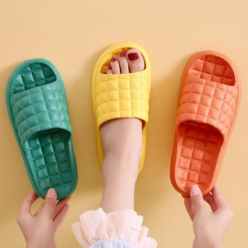 Unisex EVA waterproof non-slip flip-flop home slippers for bathroom use, available in six colours
