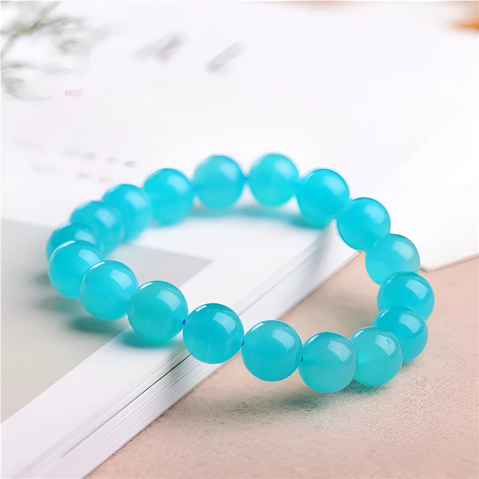 Loose 7A grade natural amazonite beads in ice colour, 12-13mm single circle size, polished finish.