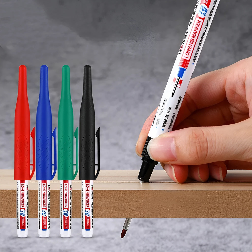 Woodworking oil marker with 15.2cm length in black, red, blue and green colour options