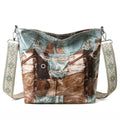 Large capacity retro patchwork PVC tote bag in pink with sandwich pocket and single shoulder strap