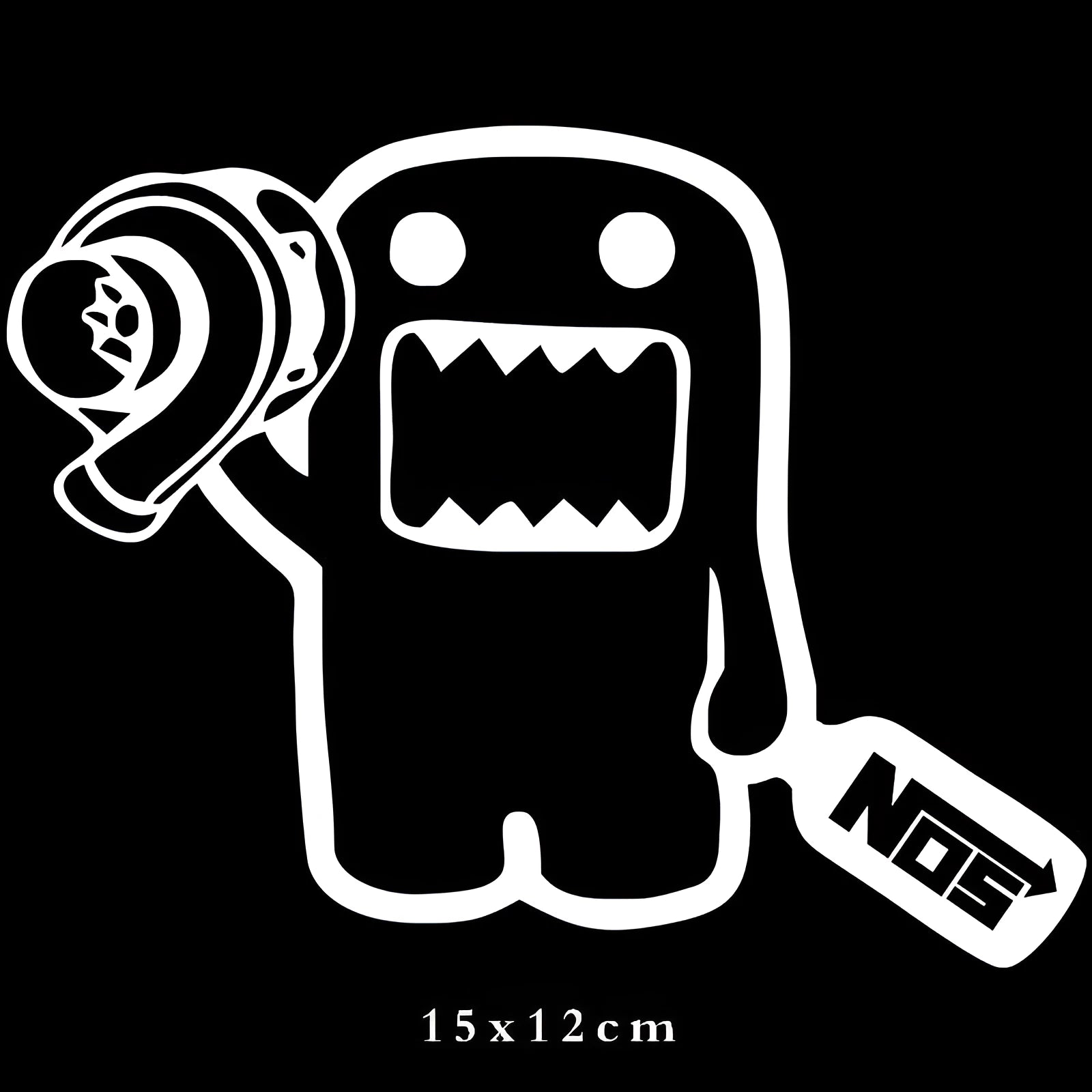 15x12cm black and white cartoon automobile PVC sticker for car decoration
