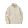 Men's double-sided fleece zip sweatshirt with stand-up collar in black, loose fit, M-4XL.