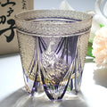 Crystal glass whiskey wine tumbler in simple style, available in multiple colours including Golden Pink Peacock