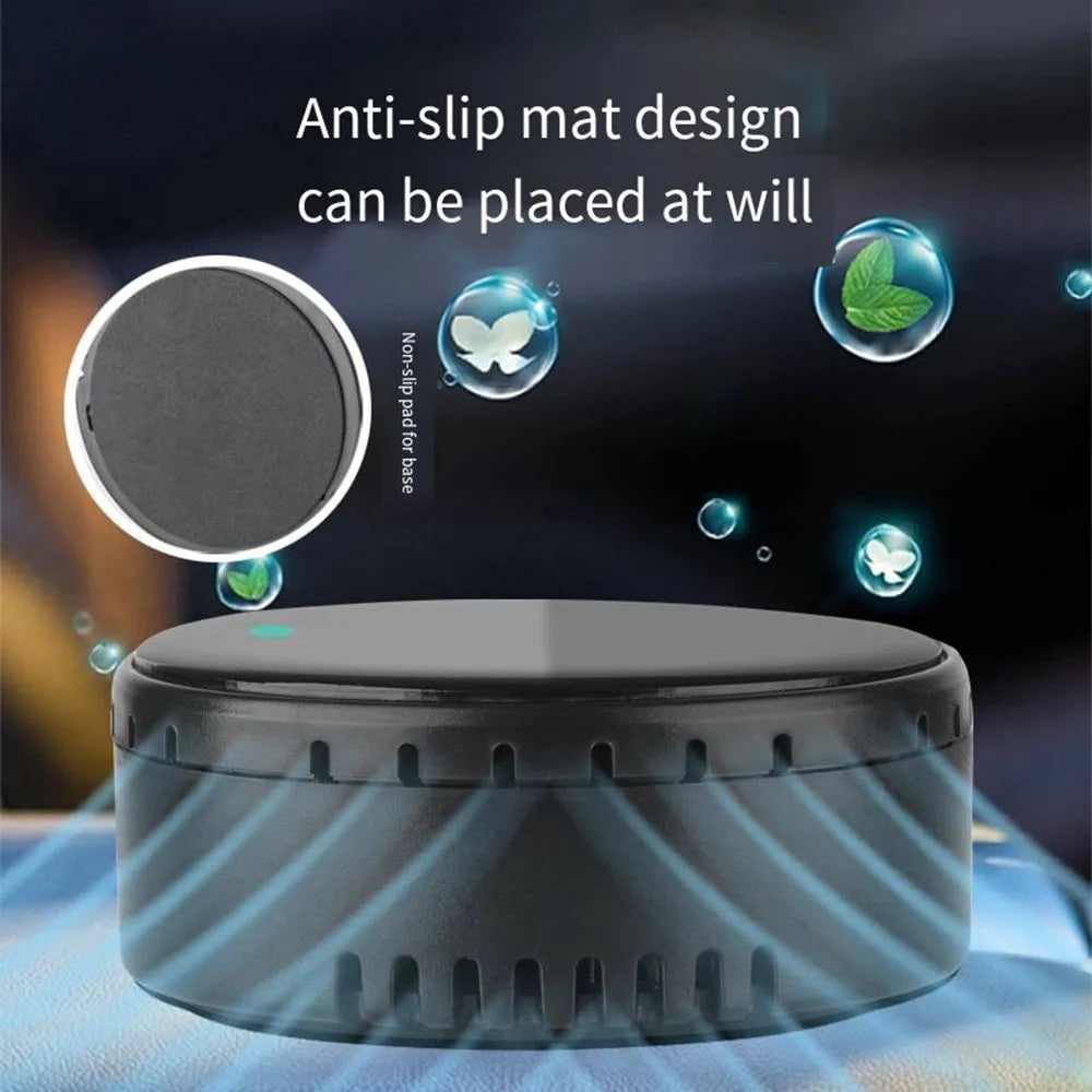 Car mounted solar air humidifier in black colour with ultrasonic atomisation technology
