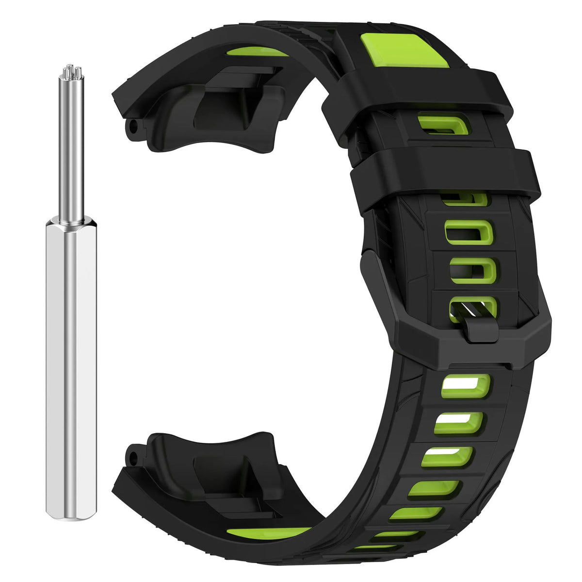 Huami two-colour silicone sport watch strap for Amazfit T-Rex 3, grey yellow colour, with screwdriver