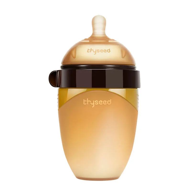 PPSU and silicone baby bottle with wide caliber and circular arc nipple, 240ml and 300ml, no handle