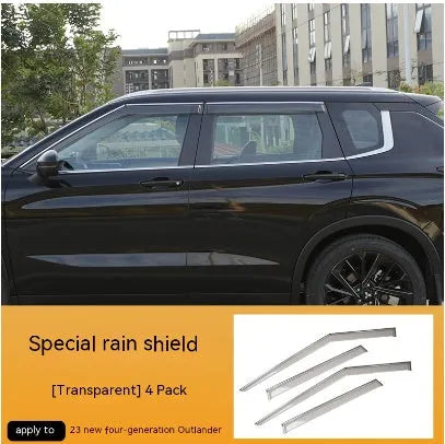 23 New Outlander window deflector set in engineering plastic, Black Warrior and translucent options