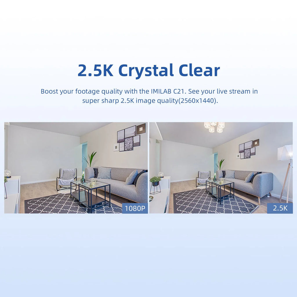 IMILAB C21 white indoor WiFi surveillance camera with 360° view and night vision
