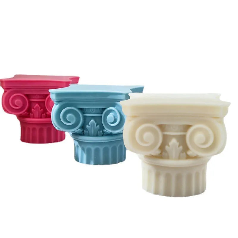 Silicone Roman pillar mould for candles, chocolate, cake, plaster, and decorative crafts