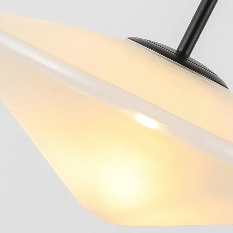 Nordic post-modern light luxury UFO glass chandelier in 35cm size with clear glass shade for ceiling installation