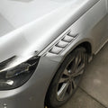 Grey imitation car air outlet vent sticker 40x10cm on a vehicle body panel with strong adhesive PET material