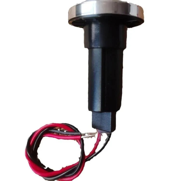 Yacht anchor light ring lamp socket with stainless steel pole on a white background.