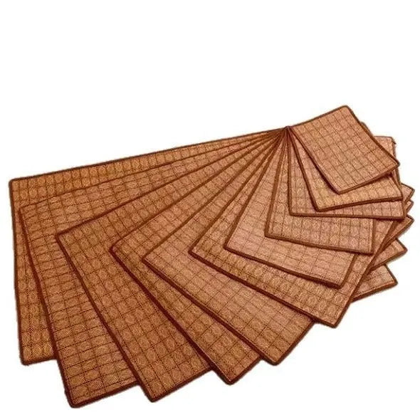 Brown woven rattan cooling mat for dogs available in six different sizes