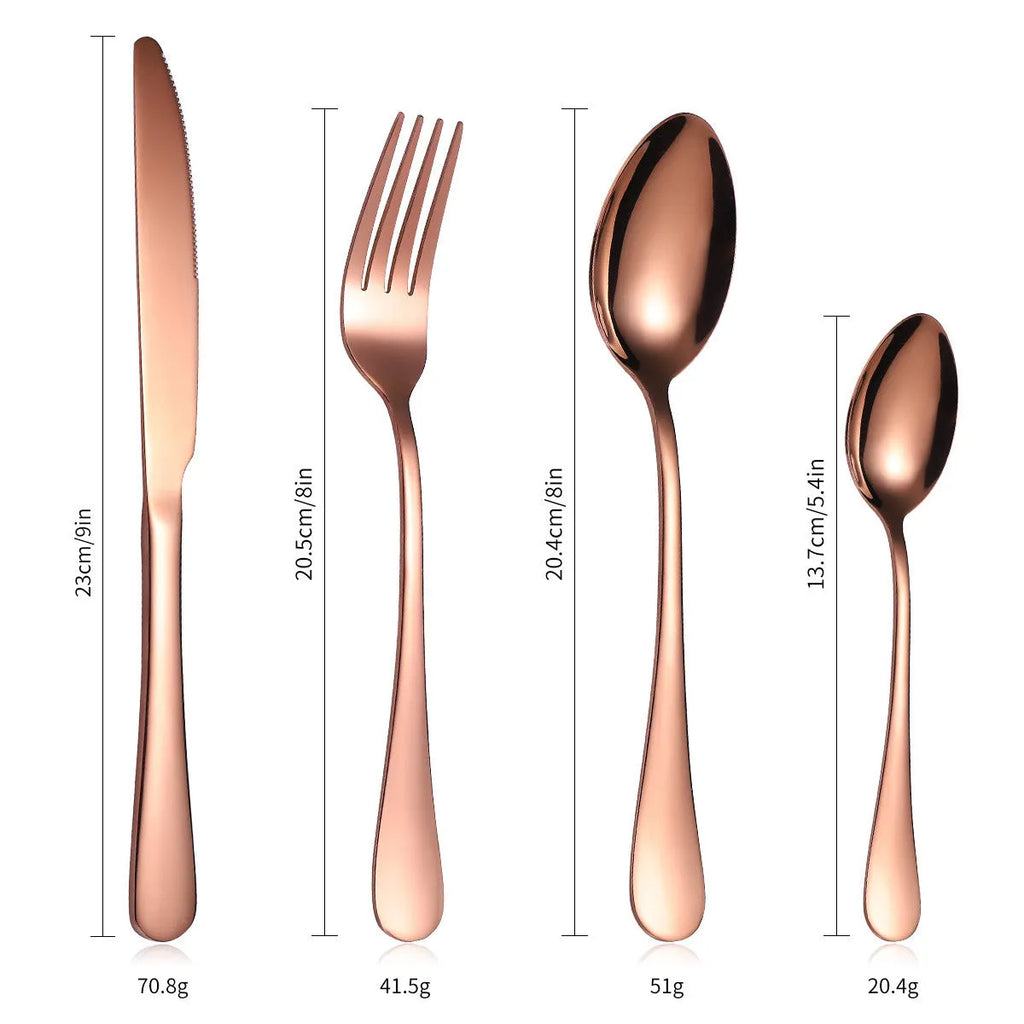 24 piece 18/10 stainless steel cutlery set in Silver style with wood storage box